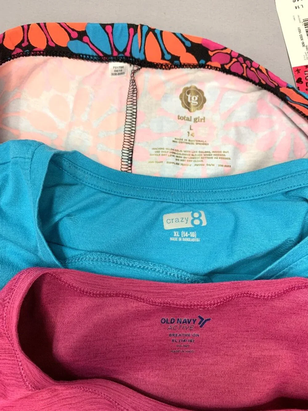 3 Piece Kid Set Old Navy/Crazy8/Total Girl Legging Short Sleeves Tees Size 14/16